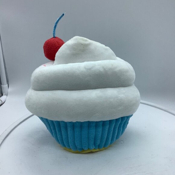 "Happy Birthday" Cupcake Plush Stuffed Toy Cherry Topper 7" American Greetings - Picture 2 of 5